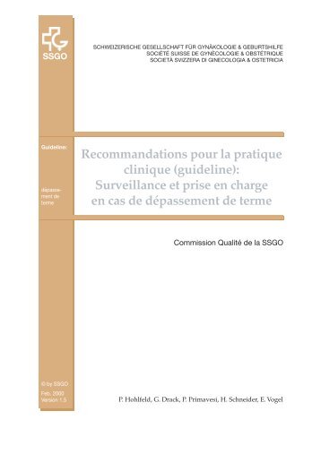Recommandations pour la pratique clinique (guideline ... - SGGG