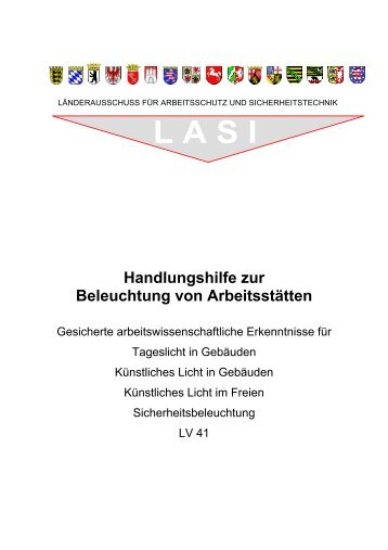 LASI Handlungshilfe zur Beleuchtung von Arbeitsstätten