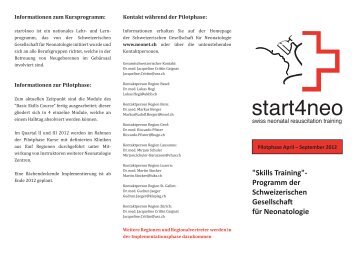 Programm der Schweizerischen Gesellschaft für Neonatologie - SGGG