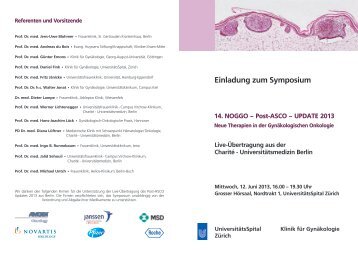 Einladung zum Symposium - UniversitätsSpital Zürich