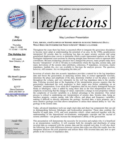 May 2006 - The Southeastern Geophysical Society