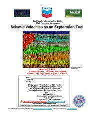 Seismic Velocities as an Exploration Tool - The Southeastern ...