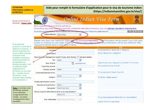 Formulaire de visa Inde en ligne - ADVENCES