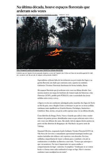 Na última década, houve espaços florestais que arderam seis vezes