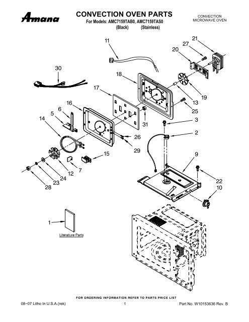 CONVECTION OVEN PARTS