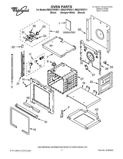 OVEN PARTS - Whirlpool