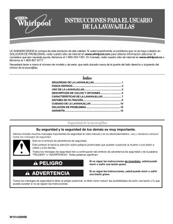 instrucciones para el usuario de la lavavajillas - Maytag