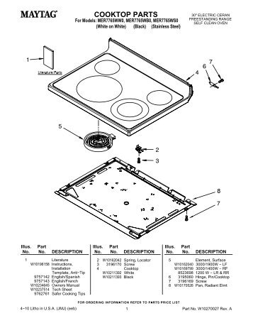 COOKTOP PARTS - Whirlpool