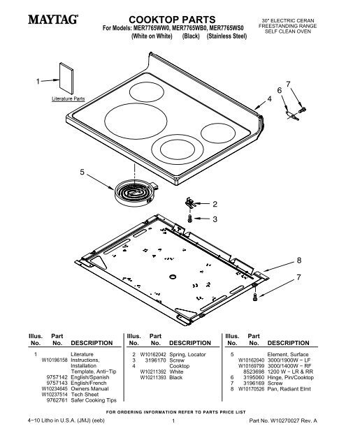 Cooktop Parts Whirlpool