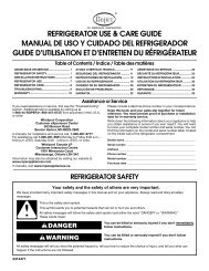 refrigerator use & care guide manual de uso y cuidado del ...