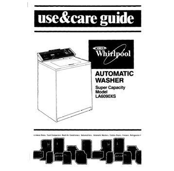 AUTOMATIC WASHER - Whirlpool Corporation