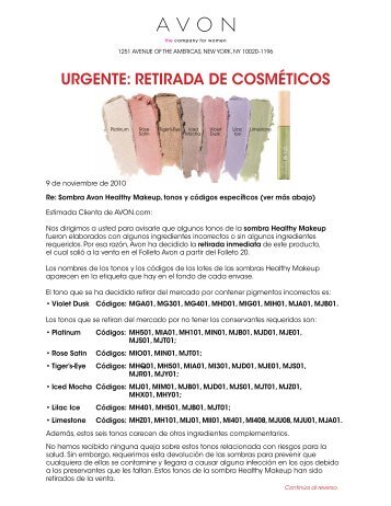 URGENTE: RETiRada dE cosméTicos - Avon