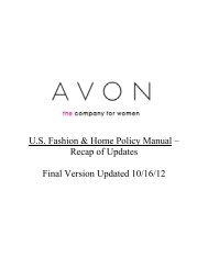 Recap Notes - Avon