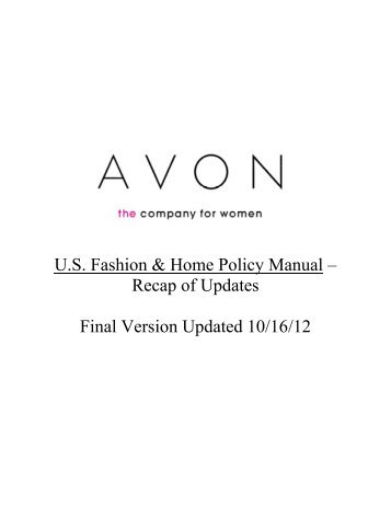 Recap Notes - Avon