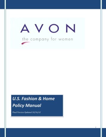 U.S. Fashion & Home Policy Manual - Avon