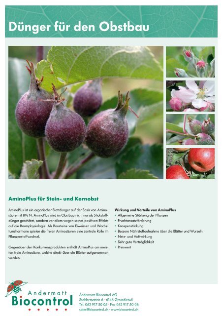 Dnger fr den Obstbau - Andermatt Biocontrol AG