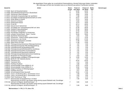 Preisliste - DLRG