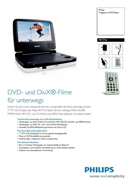 PET716/12 Philips Tragbarer DVD-Player - MediaTrend24