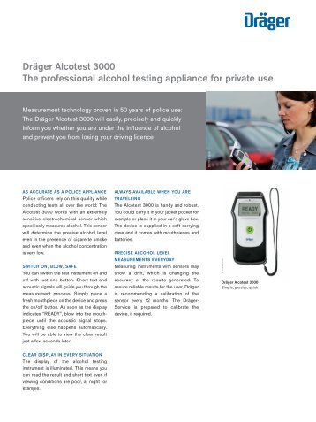 Dräger Alcotest 3000 The professional alcohol testing appliance for ...