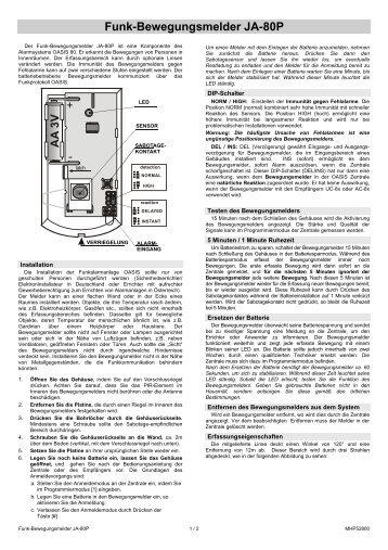 Funk-Bewegungsmelder JA-80P