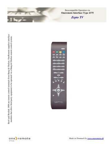 OneRemote User guide English