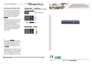 Betjening med Beolink 1000 Beolink 1000 Funktion ... - OneRemote