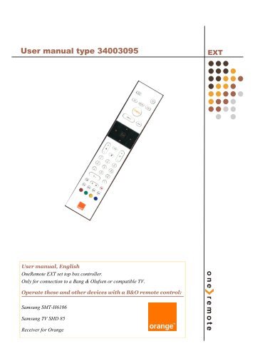 User manual type 34003095 - OneRemote