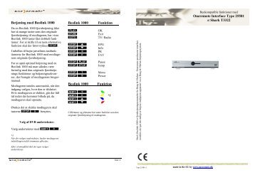 Betjening med Beolink 1000 Beolink 1000 Funktion ... - OneRemote