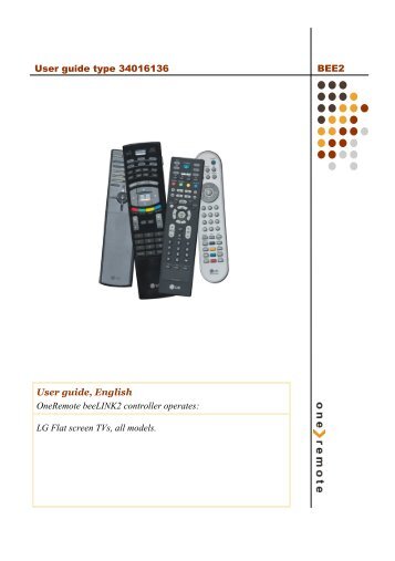 User guide, English OneRemote beeLINK2 controller operates: LG ...