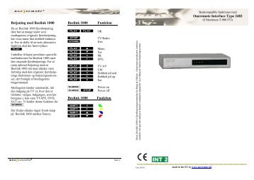 Betjening med Beolink 1000 Beolink 1000 Funktion ... - OneRemote