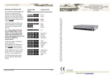 OneRemote brugervejledning Dansk