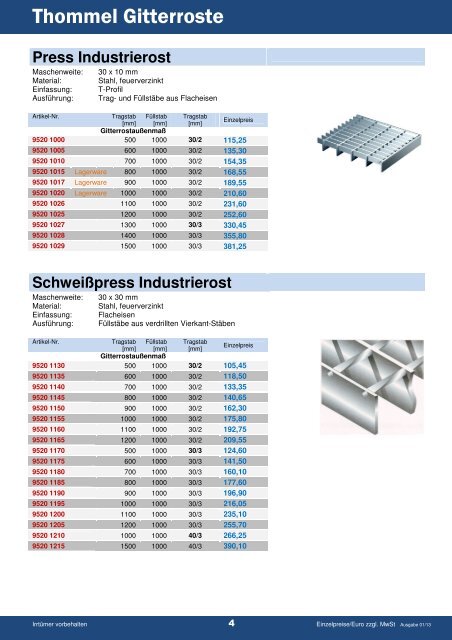 Thommel Gitterroste - Thommel I & H GmbH