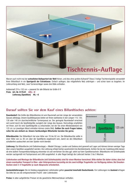 Der Profi für Billard und Snooker - Winsport