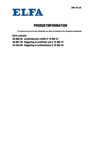 PRODUKTINFORMATION