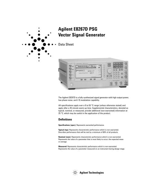 Agilent E8267D PSG Vector Signal Generator