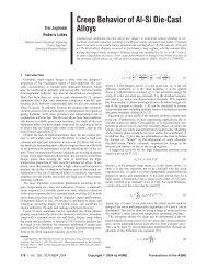 Creep Behavior of Al-Si Die-Cast Alloys - University of Wisconsin ...