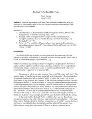 Rayleigh-Taylor Instability Notes Jason Oakley January, 2004 ...