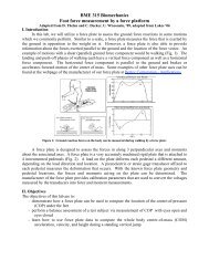 BME 315 Biomechanics Foot force measurement by a force platform