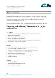 Empfangsmitarbeiter/Teamsekretär (m/w) - AQUA Institut für ...