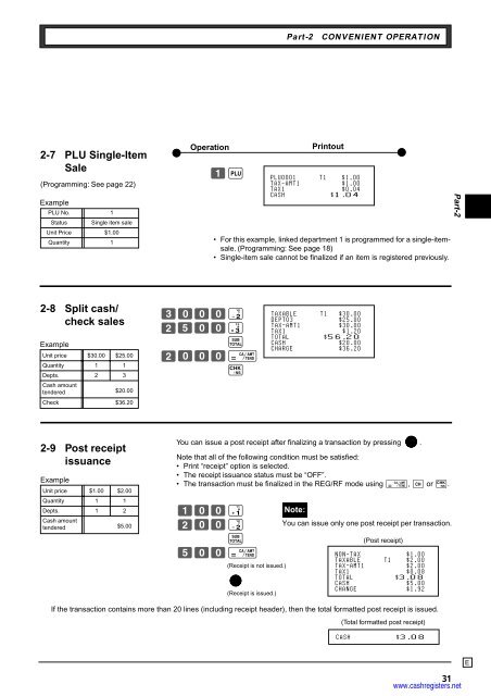 User's manual - Sharp & Casio Cash Registers