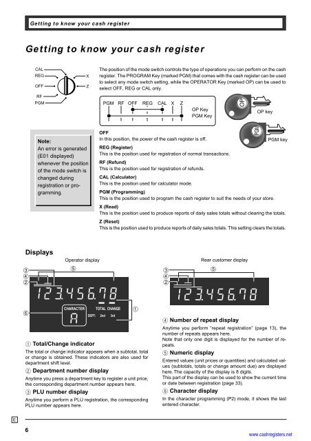 User's manual - Sharp & Casio Cash Registers