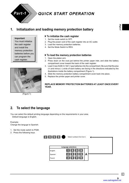 User's manual - Sharp & Casio Cash Registers