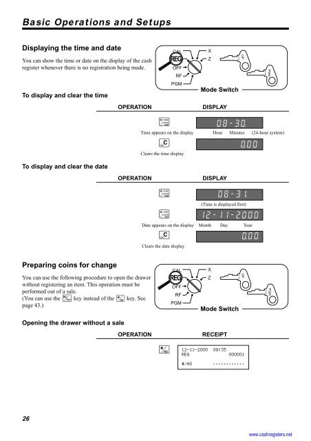 Basic Operations and Setups - Sharp & Casio Cash Registers