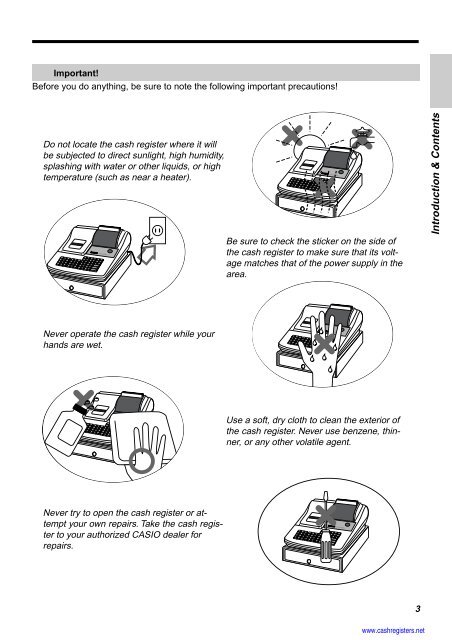 Basic Operations and Setups - Sharp & Casio Cash Registers