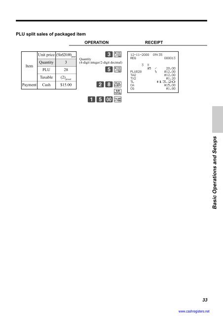 Basic Operations and Setups - Sharp & Casio Cash Registers