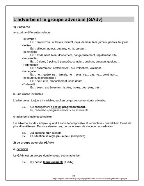 11-cahier-gram-sec-1-pdf - Six pieds sur Terre