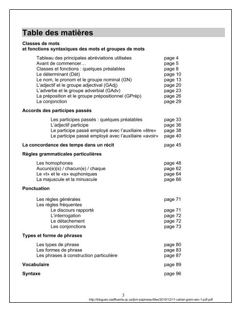 11-cahier-gram-sec-1-pdf - Six pieds sur Terre