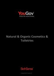 Natural & Organic Cosmetics & Toiletries - SixthSense - YouGov