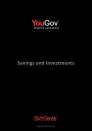 Savings and Investments - SixthSense - YouGov