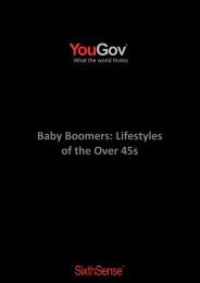 Baby Boomers: Lifestyles of the Over 45s - SixthSense - YouGov